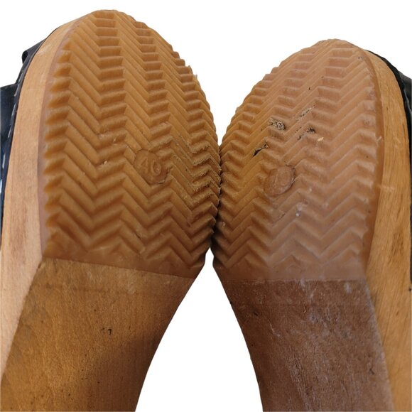 MIA Bety Leather and Wood Swedish Clog Sandals 40 - Picture 8 of 8